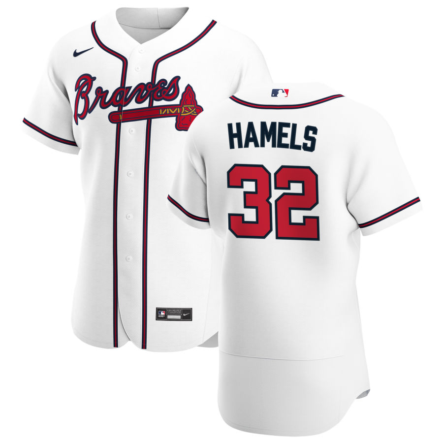 Atlanta Braves 32 Cole Hamels Men Nike White Home 2020 Authentic Player MLB Jersey